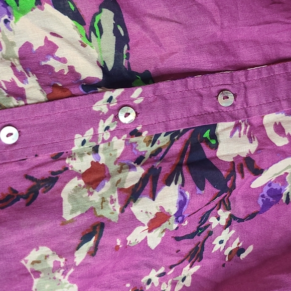 Soft Surroundings purple floral button down blouse petite small - Picture 5 of 10